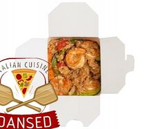 Вок тигровые креветки с рисом и овощами