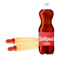 2 Мега Френч-дога 2*220 г и Напиток Добрый cola газ 1 л