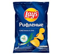 Чипсы Lays рифленые Сметана и лук