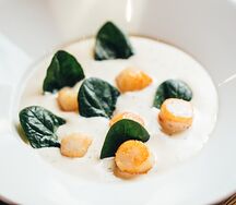 Гребешки с пюре из каштана