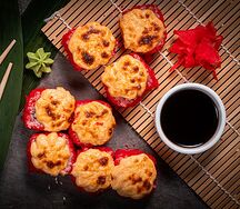 Запечённый с креветкой