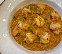 Ризотто с креветками и кабачками