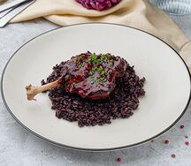 Утиная ножка конфи с чёрным рисом