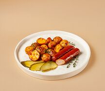 Беби картофель с куриной колбаской