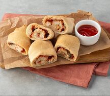 Пицца-рулет стромболи с курицей и грибами