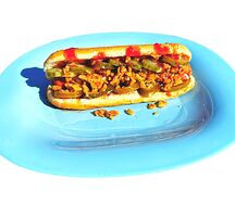 Хот-дог Чили-дог с куриным филе