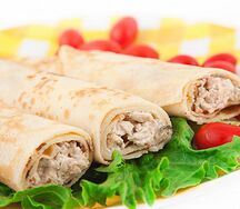 Crêpes fourrées au poulet