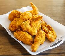 Croustillant de poulet sur son lit vert