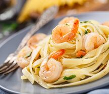 Tagliatelles aux crevettes