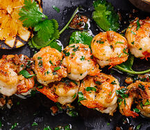 Brochettes de gambas