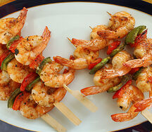 Brochettes de gambas