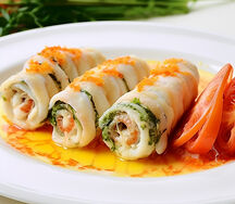 Roulade de sole et gambas florentine
