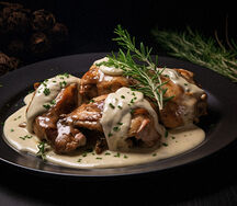 Lapin chasseur à la crème fraiche