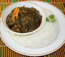 Riz sauce feuille