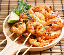 Brochettes de gambas
