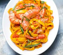 Tagliatelles aux crevettes