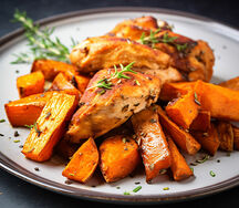 Igname grillée au poulet