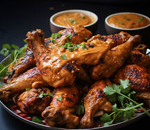Sauce pistache au poulet fumé