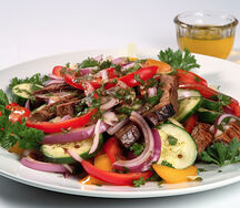 Salade aux émincés de boeuf