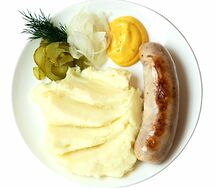Баварская колбаска с гарниром
