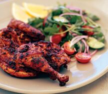 Le poulet fermier rôti