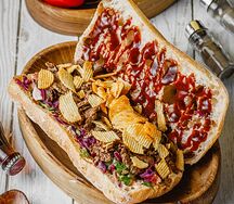 Чиабатта с говядиной и овощами 