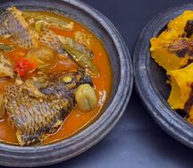Soupe de 1/2 carpe avec foufou