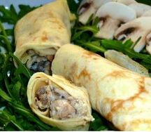 Crêpe fourré au blanc de poulet