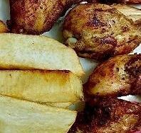 Igname frit au poulet
