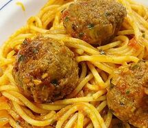 Spaghettis avec boulette de viande