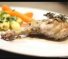 Lapin sauté aux croquettes de ignames