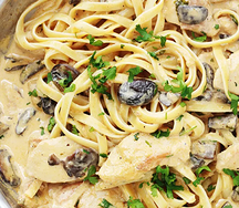 Tagliatelle volaille et champignons