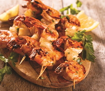 Brochettes de gambas