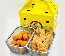 Куриные стрипсы с картофельными шариками