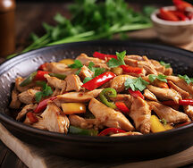 Wok au poulet poelé