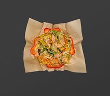 Вок со стеклянной лапшой и курицей