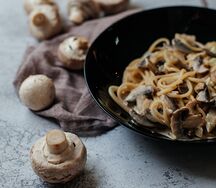 Паста с грибами в сливках