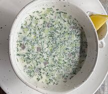 Окрошка с говяжьим языком