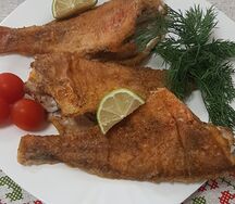 Морской окунь с хрустящей корочкой