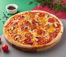 Пепперони с грибами и Блю-чиз 25 см