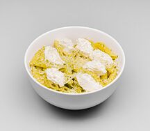 Макароны с песто и домашним сыром