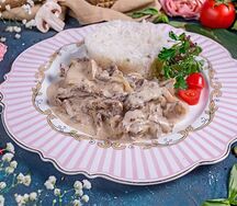 Бефстроганов с рисом
