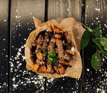 Батат с какао и шоколадной пастой