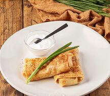 Блинчики с грибами и луком