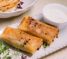 Блинчики с ветчиной и сыром