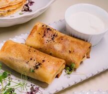 Блинчики с курицей и грибами