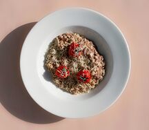 Цельная овсяная каша с томленой говядиной