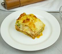 Лазанья с лососем