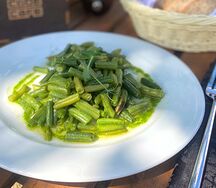Стручковая фасоль с чесноком
