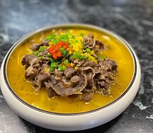 Жирная говядина с грибами